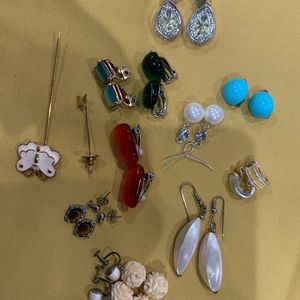 Multiple earrings and pins clip on earrings